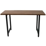 Masa bucatarie lemn,Solid Wood, natural-negru,140x60x75 cm, 30077 - imagine 5