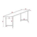 Masa bucatarie lemn,Solid Wood, natural-negru,140x60x75 cm, 30077 - imagine 8