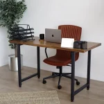 Masa bucatarie lemn,Solid Wood, natural-negru,140x60x75 cm, 30077 - imagine 2