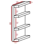 Suport prosop din lemn seria-620 Homs 65 x 12 x 20 cm, rustic,30099 - imagine 4