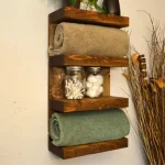 Suport prosop din lemn seria-620 Homs 65 x 12 x 20 cm, rustic,30099 - imagine 2