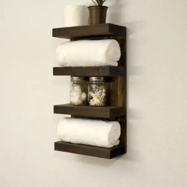 Suport prosop din lemn seria-620 Homs 65 x 12 x 20 cm, rustic,30099