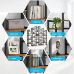 Biblioteca ,solid wood,lemn, Homs,seria A-620,218x27x210 cm ,630106 - imagine 3