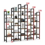 Biblioteca ,solid wood,lemn, Homs,seria A-620,218x27x210 cm ,630106 - imagine 5