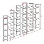 Biblioteca ,solid wood,lemn, Homs,seria A-620,218x27x210 cm ,630106 - imagine 8