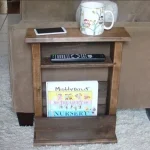 "Masuta de cafea laterala, Homs, 40X15x65 cm, lemn natur ",seria A-620,30116 - imagine 2