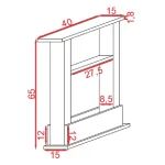 "Masuta de cafea laterala, Homs, 40X15x65 cm, lemn natur ",seria A-620,30116 - imagine 4