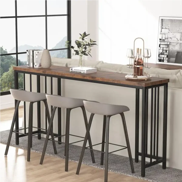 Masa bucatarie,tip bar.seria A-620,natur-negru,150x35x90 cm, 30152