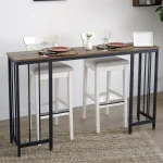 Masa bucatarie,tip bar.seria A-620,natur-negru,150x35x90 cm, 30152 - imagine 5