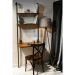 Biblioteca lemn, Seria A-620, Homs, negru/natur, 200 x 70 x 50 cm, lemn/metal,30283 - imagine 10