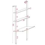 Biblioteca lemn, Seria A-620, Homs, negru/natur, 200 x 70 x 50 cm, lemn/metal,30283 - imagine 5