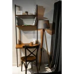 Biblioteca lemn, Seria A-620, Homs, negru/natur, 200 x 70 x 50 cm, lemn/metal,30283 - imagine 12