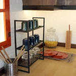 Masa lucru bucatarie cu rafturi ,seria A-620,lemn,Homs profil metalic,45x11x45 cm,30304 - imagine 3