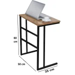 Masuta de cafea in stil industrial,metal-lemn,Homs, seria A-620,50 x 35 x 60 cm, negru/nuc,30316 - imagine 3