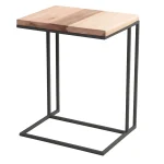 Masuta de cafea in stil industrial,metal-lemn,Homs, seria A-620,50 x 35 x 60 cm, negru/nuc,30316 - imagine 2