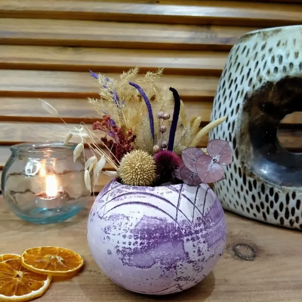 Ghiveci decorativ cu flori artificiale, homs seria A620,17x5.5x9 cm,30337