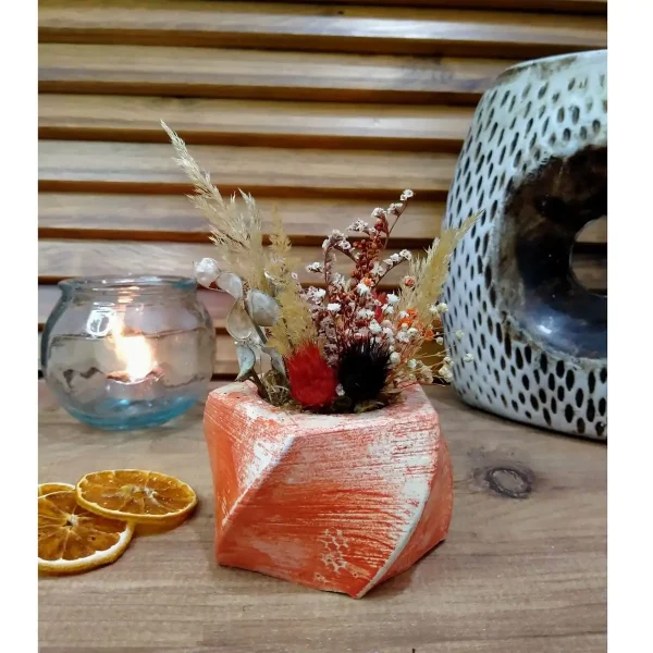 Ghiveci decorativ cu flori artificiale, homs seria A620,17x5.5x9 cm,30350