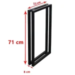 Set picioare masa metal, Homs , Negru,55X72 cm,30670 - imagine 2