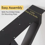 Set picioare masa metal, Homs , Negru,60X72 cm,30687 - imagine 8