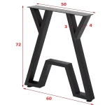 Set picioare masa metal, Homs , Negru,60X72 cm,30687 - imagine 4