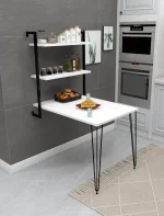 Masa cu biblioteca ,Homs serie 630, 90 x 45 cm, alb/negru,40083 - imagine 3