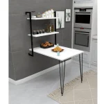 Masa cu biblioteca ,Homs serie 630, 90 x 45 cm, alb/negru,40083