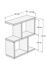 Masuta de cafea laterala, Zet Homs, nuc, 51 x 45 x 17 cm, PAL 18 mm - imagine 3