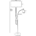 Lampadar cu abajur Homs,seria lx, 165 cm,40063 - imagine 4