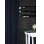 Perdea Blackout opaca negru, 50x260 cm,50025 - imagine 2