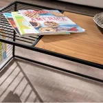 Masa de cafea Deco Homs,seria D-710,100 x 40 x 55cm, nuc/negru - imagine 2