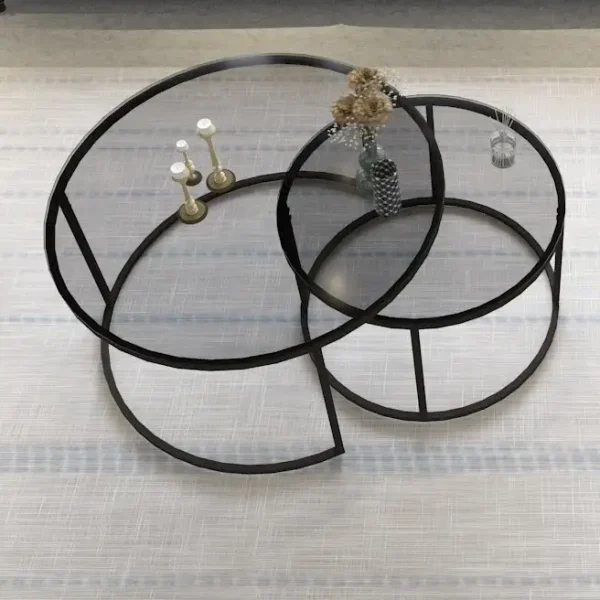 Set masuta de cafea sticla,Seria 440,Homs, 2 buc,0024