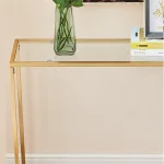 Consola metal-sticla auriu Deco seria D-710, homs,100x30x80 cm ,0030 - imagine 4