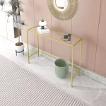 Consola metal-sticla auriu Deco seria D-710, homs,100x30x80 cm ,0031 - imagine 3