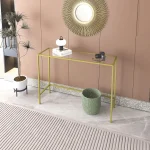 Consola metal-sticla auriu Deco seria D-710, homs,100x30x80 cm ,0031 - imagine 2