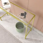 Consola metal-sticla auriu Deco seria D-710, homs,100x30x80 cm ,0030 - imagine 5