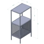 Consola raft cu capac Deco seria D-710, homs,80x30x45 cm ,0048 - imagine 3