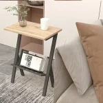 Masuta de cafea in stil industrial, Deco, Homs, Seria 710,45 x 30 x 62 cm, negru/nuc,0053 - imagine 2