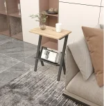 Masuta de cafea in stil industrial, Deco, Homs, Seria 710,45 x 30 x 62 cm, negru/nuc,0053 - imagine 3