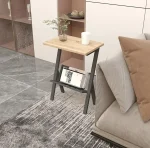 Masuta de cafea in stil industrial, Deco, Homs, Seria 710,45 x 30 x 62 cm, negru/nuc,0053 - imagine 4