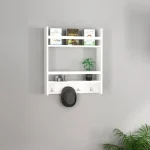 Etajera functionala cu agatatori Harley Homs, 53.6 x 60 x 14.5 cm, alb
