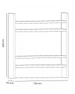 Etajera functionala cu agatatori Harley Homs, 53.6 x 60 x 14.5 cm, alb - imagine 4
