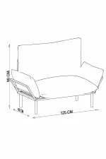 Canapea 2 locuri Homs Gri - imagine 2