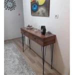 Consola hol Aida cu sertar culoare nuc si negru - imagine 5