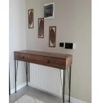 Consola hol Aida cu sertar culoare nuc si negru - imagine 7