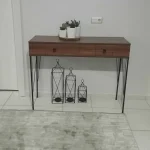 Consola hol Aida cu sertar culoare nuc si negru - imagine 8