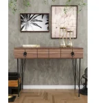 Consola hol Aida cu sertar culoare nuc si negru