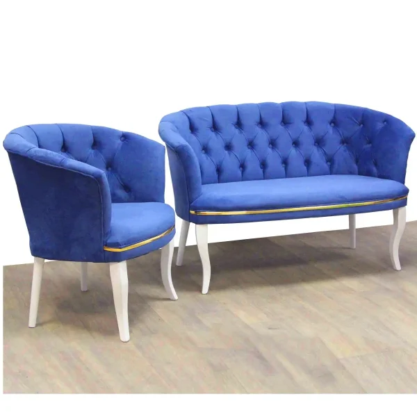 Set canapea Milano Relax 2+1, Homs textil albastru