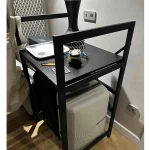 Suport raft pentru mașină de spălat și uscător,negru - imagine 6