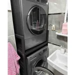 Suport raft pentru mașină de spălat și uscător,negru - imagine 9