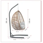 Balansoar scaun suspendat rattan exterior interior 205x110x95 cm - imagine 2